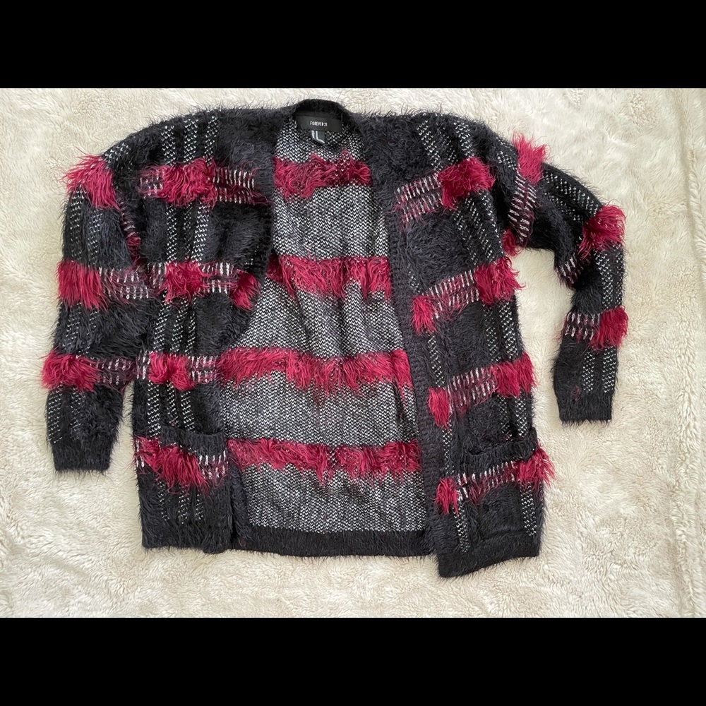 Forever 21 - Red and Black Cardigan - Size M